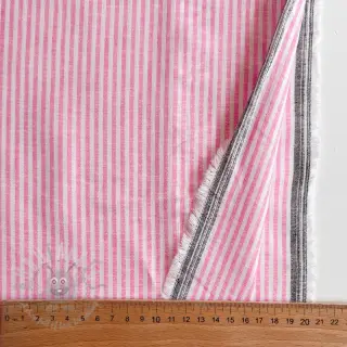 Len z bawełną Stripe fuchsia