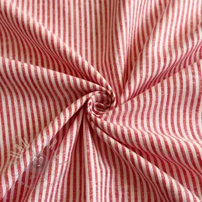 Len z bawełną Stripe red