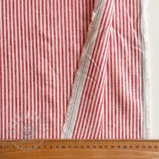 Len z bawełną Stripe red