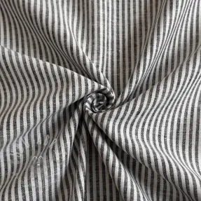 Len z bawełną Stripe black
