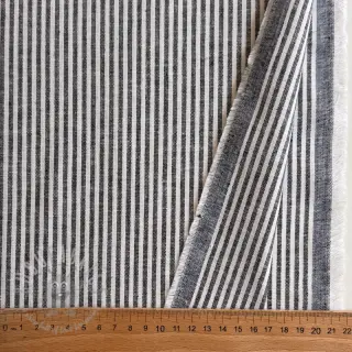Len z bawełną Stripe black