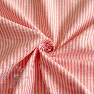 Len z bawełną Stripe salmon
