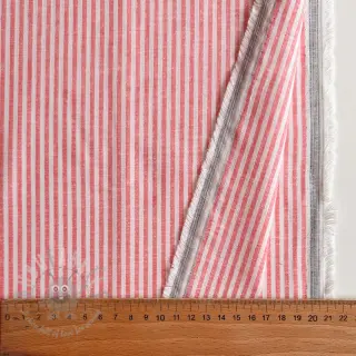 Len z bawełną Stripe salmon