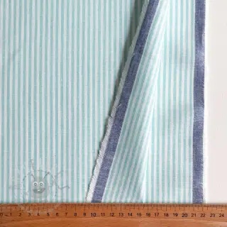 Len z bawełną Stripe mint