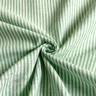 Len z bawełną Stripe dark green