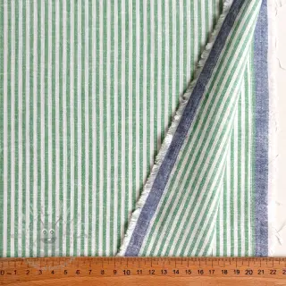 Len z bawełną Stripe dark green