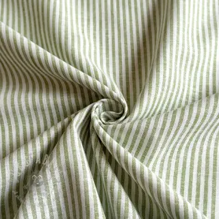 Len z bawełną Stripe green