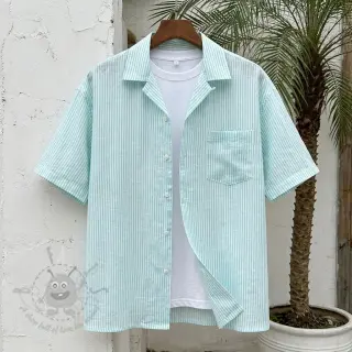 Len z bawełną Stripe mint