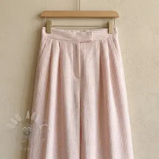 Len z bawełną Stripe rose