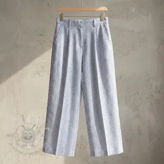 Len z bawełną Stripe jeans