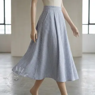 Len z bawełną Stripe jeans