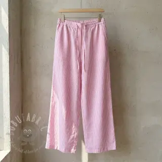 Len z bawełną Stripe fuchsia
