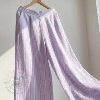 Len z bawełną Stripe purple