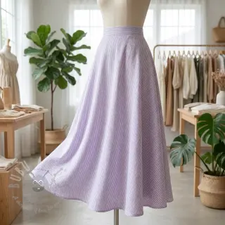 Len z bawełną Stripe purple