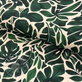 Tkanina dekoracyjna Big leaves green digital print