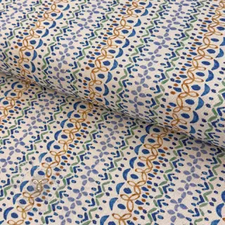 Tkanina dekoracyjna Linenlook Blue pattern digital print