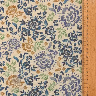 Tkanina dekoracyjna Linenlook Blue roses digital print