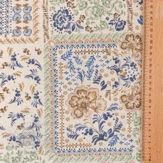 Tkanina dekoracyjna Linenlook Blue heritage digital print