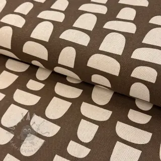 Tkanina dekoracyjna Linenlook Abstract brown