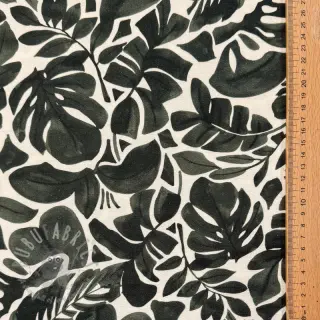Tkanina dekoracyjna Big leaves grey digital print