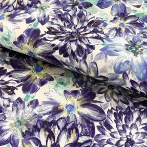 Tkanina dekoracyjna Peony blue digital print