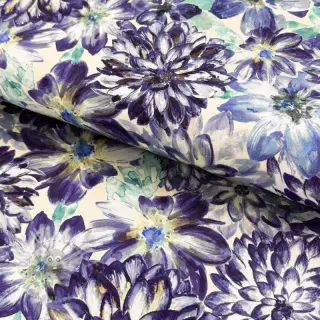 Tkanina dekoracyjna Peony blue digital print