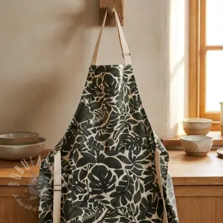 Tkanina dekoracyjna Big leaves grey digital print