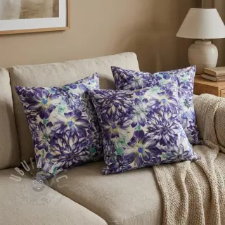 Tkanina dekoracyjna Peony blue digital print