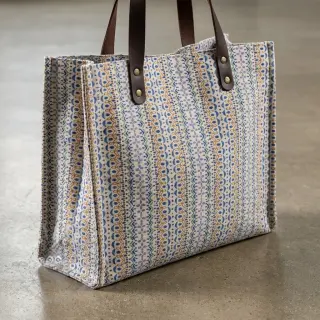Tkanina dekoracyjna Linenlook Blue pattern digital print