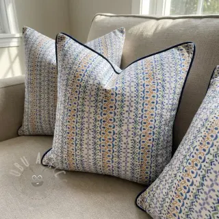 Tkanina dekoracyjna Linenlook Blue pattern digital print