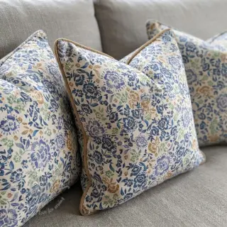 Tkanina dekoracyjna Linenlook Blue roses digital print