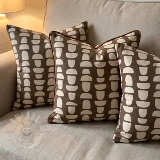 Tkanina dekoracyjna Linenlook Abstract brown