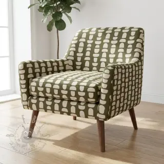 Tkanina dekoracyjna Linenlook Abstract green