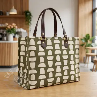 Tkanina dekoracyjna Linenlook Abstract green