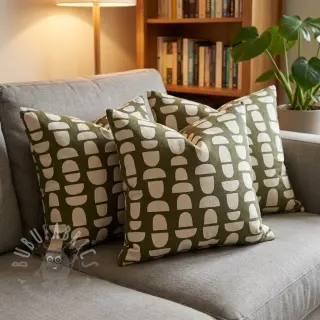 Tkanina dekoracyjna Linenlook Abstract green