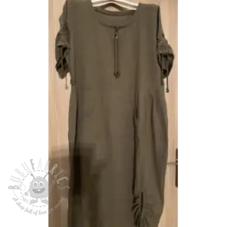 Bawełniana tkanina SLUB WASHED army green