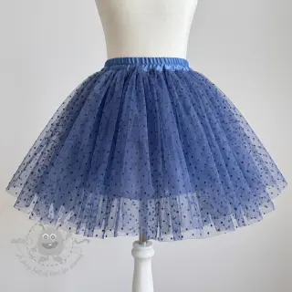 Tiul DOTS dark blue
