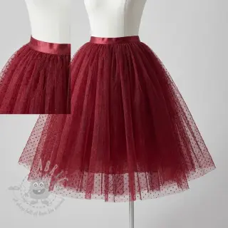 Tiul DOTS bordeaux