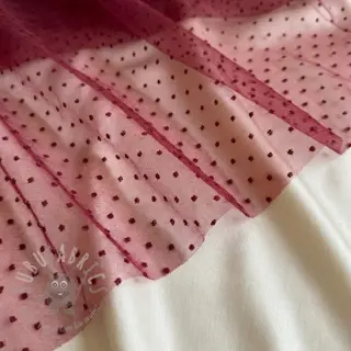 Tiul DOTS bordeaux