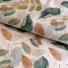 Lyocell z lnem i jedwabiem Retro Flowers design A