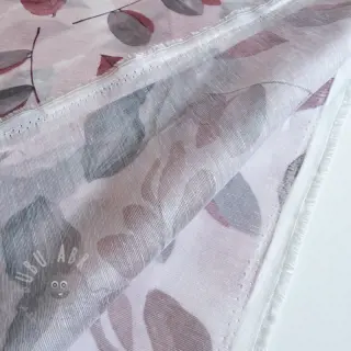 Lyocell z lnem i jedwabiem Retro Flowers design B