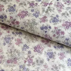 Lyocell z lnem i jedwabiem Retro Flowers design C