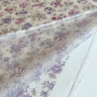Lyocell z lnem i jedwabiem Retro Flowers design C