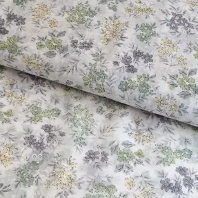 Lyocell z lnem i jedwabiem Retro Flowers design D