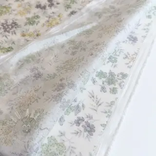 Lyocell z lnem i jedwabiem Retro Flowers design D
