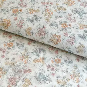 Lyocell z lnem i jedwabiem Retro Flowers design E