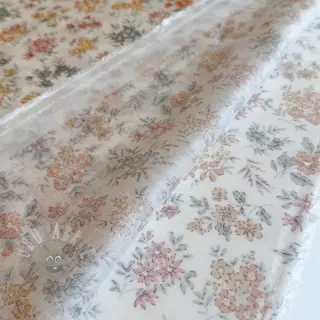 Lyocell z lnem i jedwabiem Retro Flowers design E