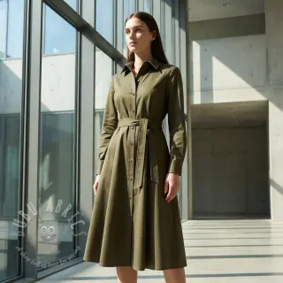 Bawełniana tkanina TWILL Mango olive green