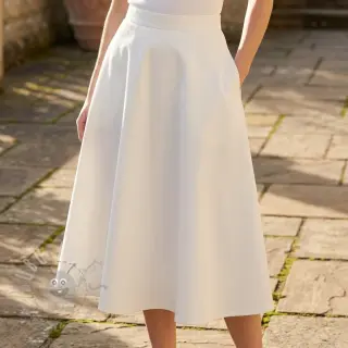 Bawełniana tkanina TWILL Mango off white