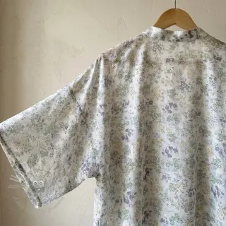 Lyocell z lnem i jedwabiem Retro Flowers design D